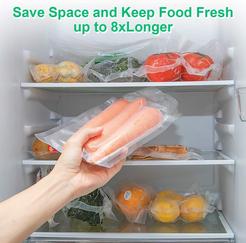 Skiennix Vacuum Sealer Bags - Heavy Duty BPA-Free Rolls for Storage & Sous Vide | 6 Pack (8"x20' & 11"x20')
