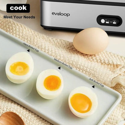 Evoloop Rapid Egg Cooker - Electric 6-Egg Capacity with 1.7L Electric Kettle | Perfect Breakfast Solution