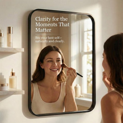 Pocetry 2-Pack 24x36 Inch Matte Black Bathroom Vanity Mirrors | Flush Mount Deep Set Metal Wall Mirror for Over Sink | HD Shatterproof Glass, Rustproof