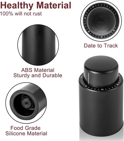 Wine Stoppers (Black, 1 Pack)
