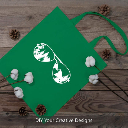 TOPDesign 16"x15" Kelly Green Cotton Tote Bags - 24-Pack Lightweight Reusable Grocery Bags for DIY & Promotions