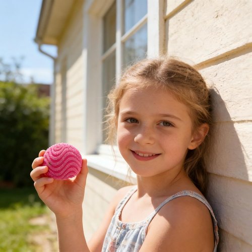Fuzz Ball | Soft Squishy Toy for Anxiety Relief - Sensory Stress Ball in Hot Pink