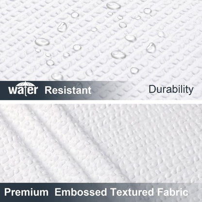OWENIE White Shower Curtain for Bathroom 72x72 Inch, 3D Embossed Textured Waffle Fabric Shower Curtains, Soft Hotel Farmhouse Style, Water Repellent, Machine Washable, White, 72" W x 72" L