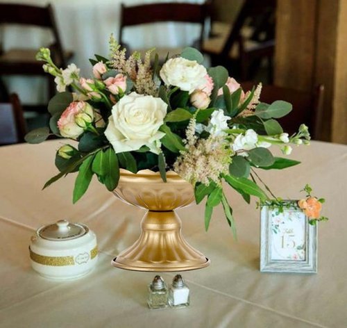 Hewory Gold Compote Pedestal Vases - Elegant Floral Centerpieces for Weddings & Events | 10pcs, 6.5in