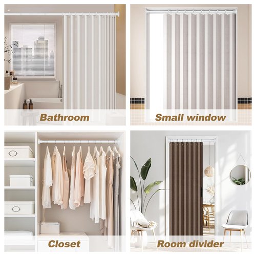 GXOACKJ White Shower Curtain Rods - 31-80 Inch Spring Tension Shower Rods for Bathroom, Adjustable, No Drilling, No Rust, Stainless Steel