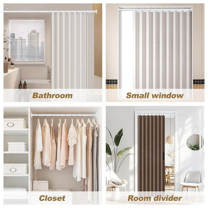 GXOACKJ White Shower Curtain Rods - 31-80 Inch Spring Tension Shower Rods for Bathroom, Adjustable, No Drilling, No Rust, Stainless Steel
