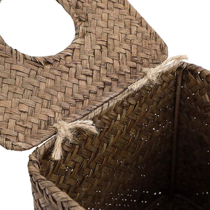 Sumnacon Seagrass Tissue Box Cover - Rustic Woven Design for Bathroom, Living Room, Office | Coffee Color
