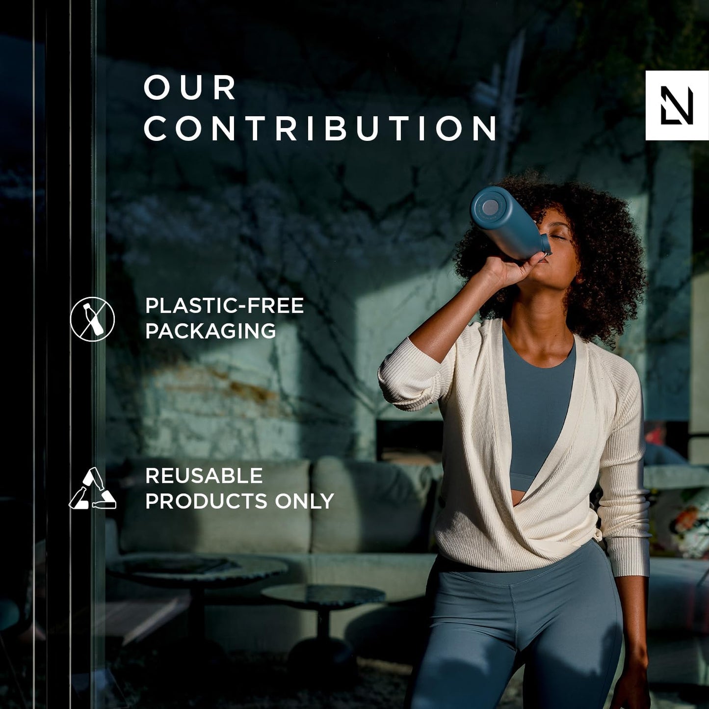 LARS NYSØM Salt and Pepper Grinder Set I Salt and Pepper Mills with Adjustable Ceramic Grinder 2 pieces I Manual Design Spice Mill Set (Blue)