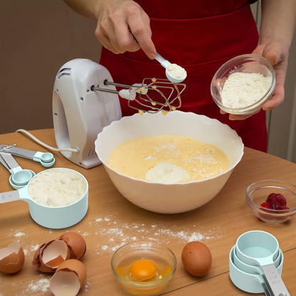 TILUCK Measuring Cups & Spoons Set - Stackable Kitchen Gadgets with Stainless Steel Handles | Green