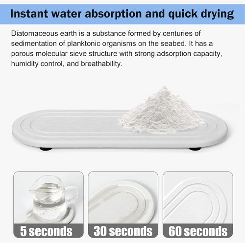 Diatomite Stone Sink Tray Set - Fast Drying Water Absorbent Coasters for Kitchen & Bathroom | 2PCS