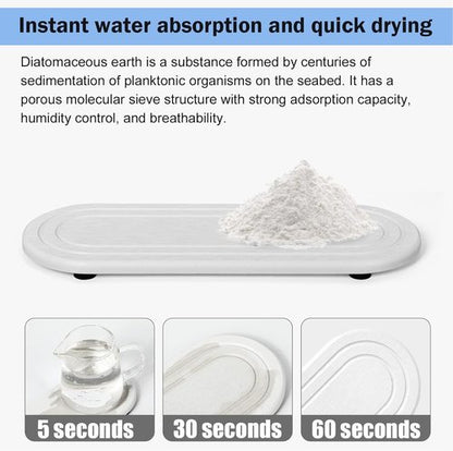 Diatomite Stone Sink Tray Set - Fast Drying Water Absorbent Coasters for Kitchen & Bathroom | 2PCS