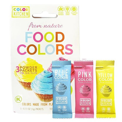 Color Kitchen Food Coloring 3-Pack - Plant-Based, Vegan, Gluten-Free Natural Colors for Baking
