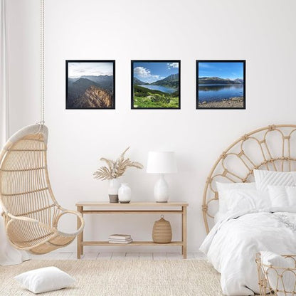 JCJMY 8x8 Black Picture Frame - Versatile Wall & Tabletop Display with Shatter-Resistant Plexiglass