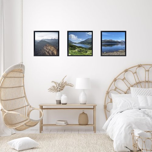 JCJMY 8x8 Picture Frame Black for Wall Hanging or Tabletop, Wall Mounting Horizontally or Vertically, 8 x 8 Square Wall Gallery Poster Photo Frame with Shatter Resistant Plexiglass, Black