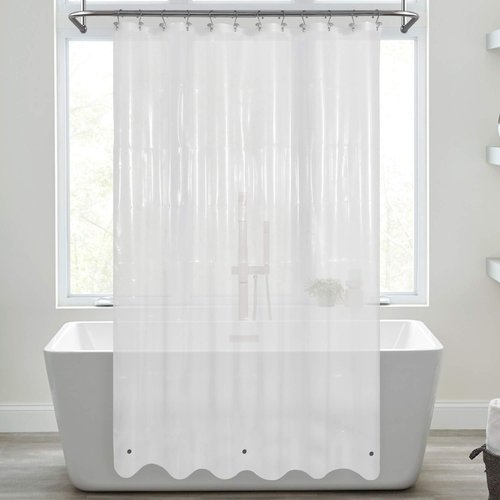 Mrs Awesome Shower Curtain Liner with Magnets, 72x72 Frosted PEVA Plastic Shower Curtain for Bathroom, Lightweight & Waterproof, 72 x 72, Frost