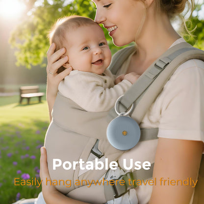 Portable White Noise Machine for Baby Sleeping, Sound Machine with Personal Voice Recording & Night Light, Rechargeable Battery for Travel, 12 Soothing Sounds & App Library, Toddler Travel Essentials