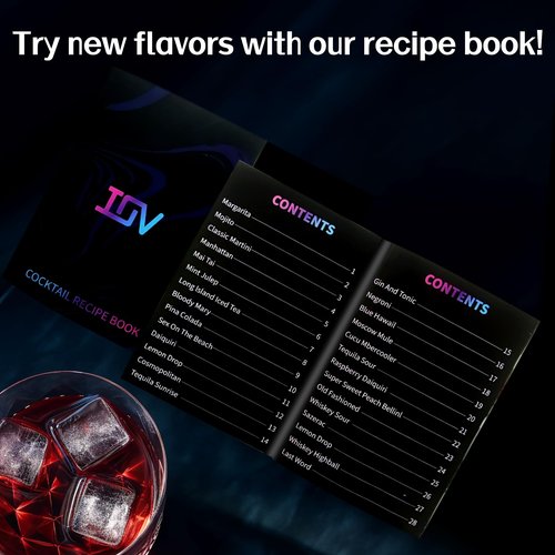 IOV Cocktail Shaker Bar Set, 24oz Martini Shaker with Built-in Strainer, Bar Tool Kit with Recipes Booklet, Professional Stainless Steel Large Bartender Drink Shaker Margarita Alcohol Mixer-Rainbow