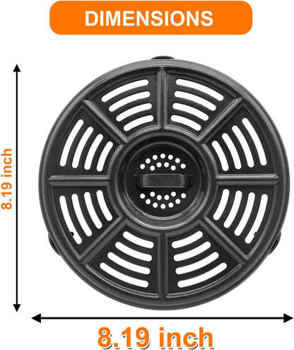 Ninja Air Fryer Accessories - 8.2'' Round Food Grade Grill Pan & Crisper Plate - Dishwasher Safe