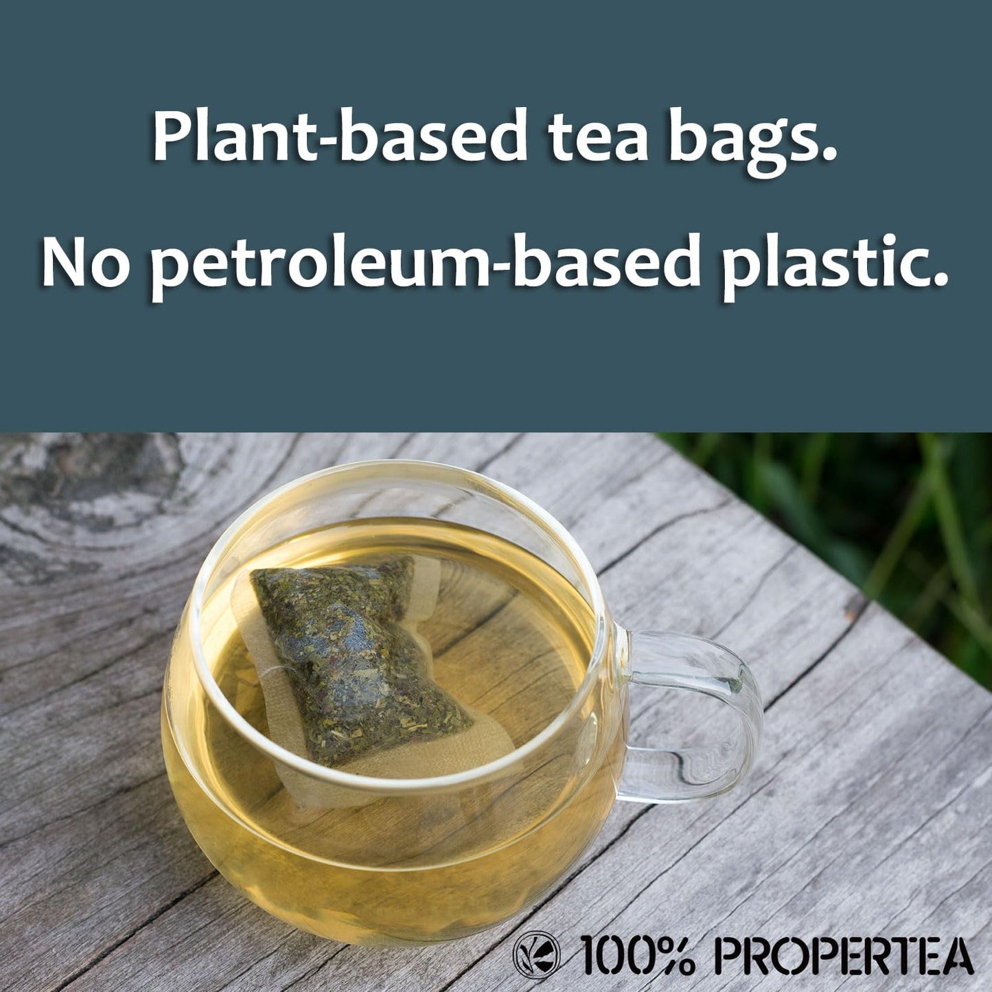 Propertea Organic Green Tea Bags - 100 Count Eco-Friendly, Caffeinated & Rich in Antioxidants | Hot or Iced
