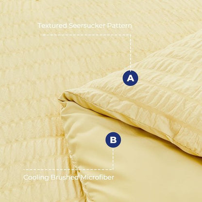 HYMOKEGE King Size Comforter Set - Luxury 7-Piece All-Season Bedding in Yellow | Includes Comforter, Sheets & Pillowcases