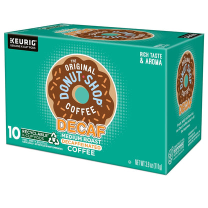 Original Donut Shop Decaf K-Cup Pods - Medium Roast Coffee, 60 Count (6 Packs of 10)