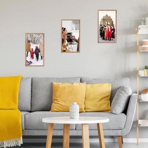 JCJMY 9x16 Rustic Brown Picture Frame - Versatile Wall Mounting for Horizontal or Vertical Display