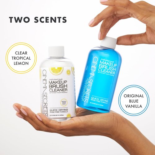 Cinema Secrets Original Blue Vanilla Makeup Brush Cleaner Spray - Professional Cleanser for Makeup Brushes - Quick-Drying, Rinse-Free Formula - Removes Stubborn Waterproof Make Up (6 fl oz)
