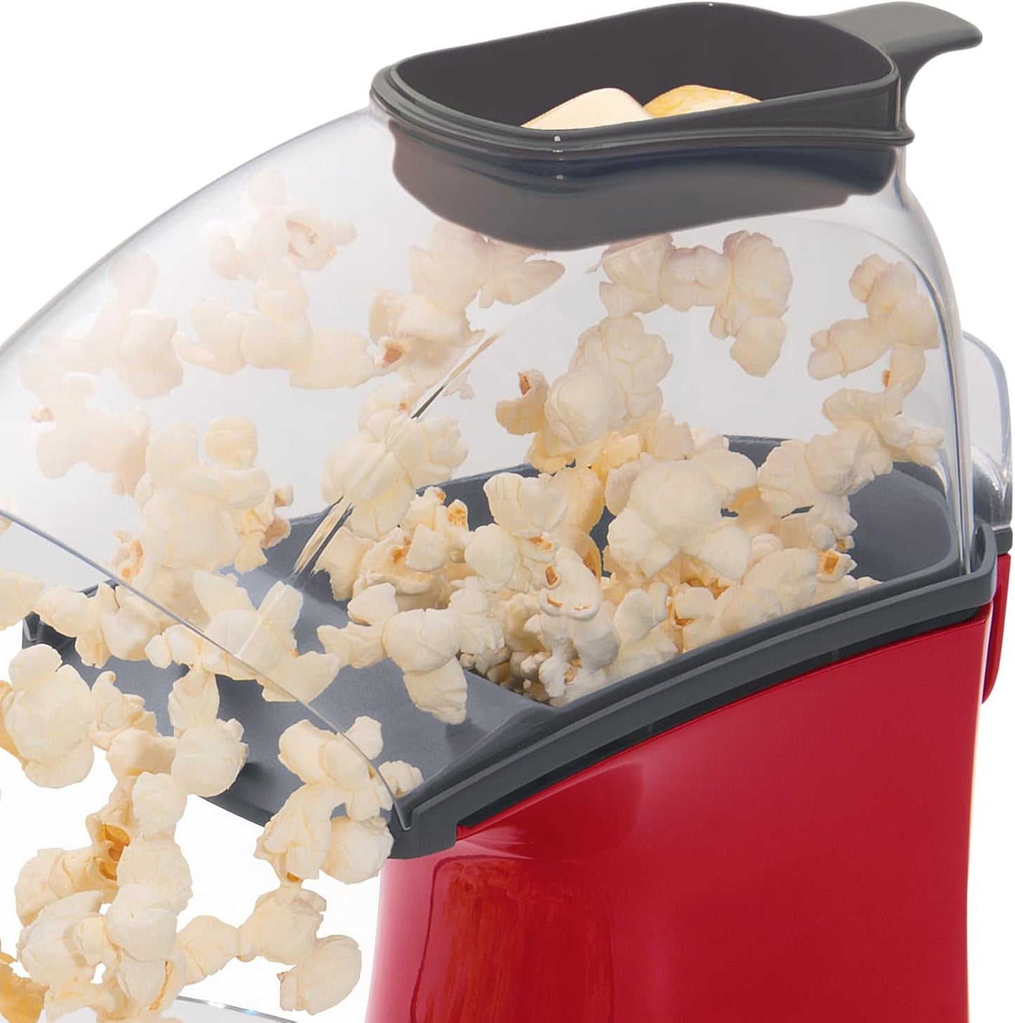 Presto 04863 Poplite Hot Air Popcorn Popper - Easy Clean, Built-In Measuring Cup, 18 Cups, Red