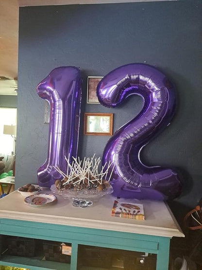 Large 22-Inch Purple Number Balloons by [Brand Name] - Perfect Birthday & Wedding Party Decorations