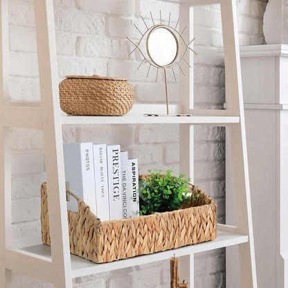 Ollieroo Rattan Storage Baskets - Handwoven Wicker Bins with Handles for Home Organization | Natural Finish