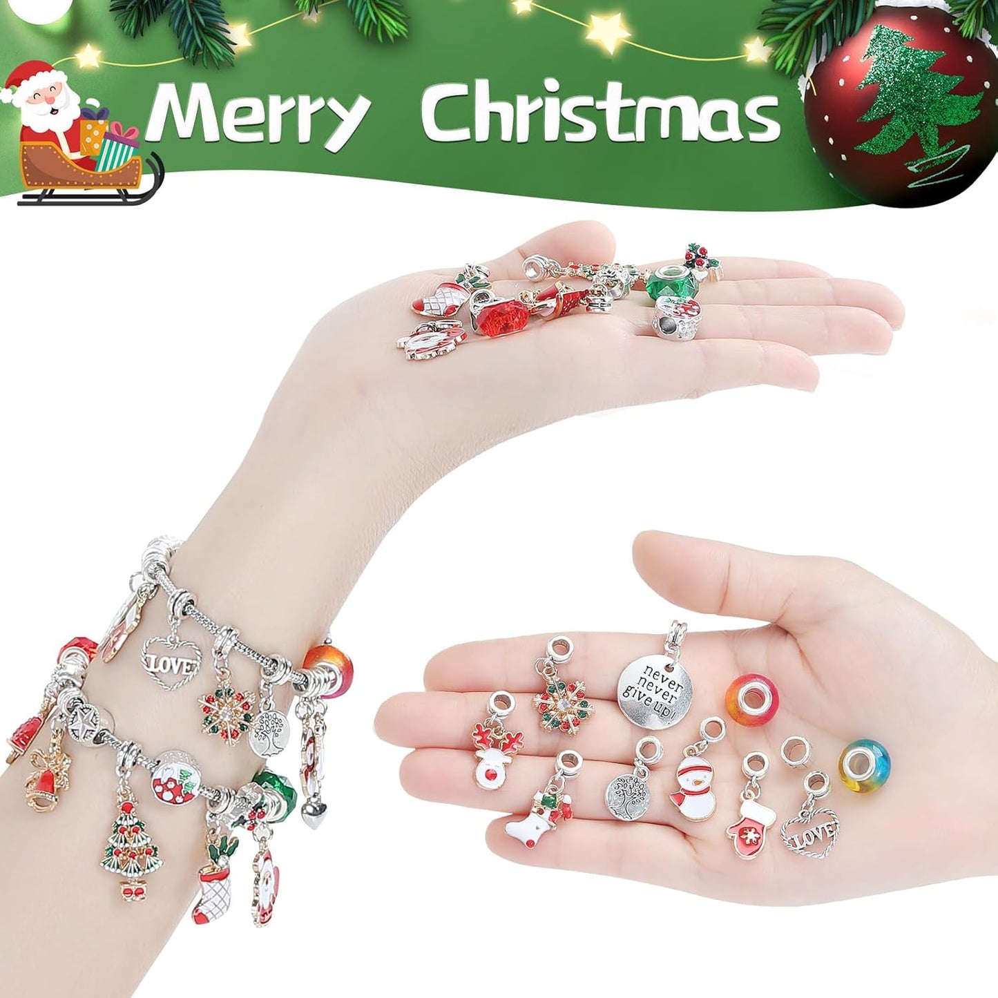 Regine Switzerland Christmas Advent Calendar Bracelets - 24-Day DIY Jewelry Making Kit for Women