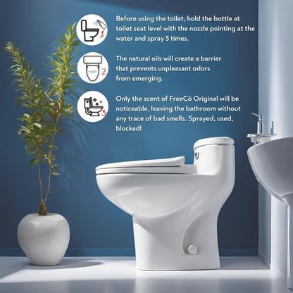Freeco Before-you-go Toilet Spray | Stops odour Before it Begins with Essential Oils | Ideal for Home, Office, Public Spaces & Travel | Variety 3-Pack 3x60ml: 2 Citrus Scent & 1 Lavender Scent