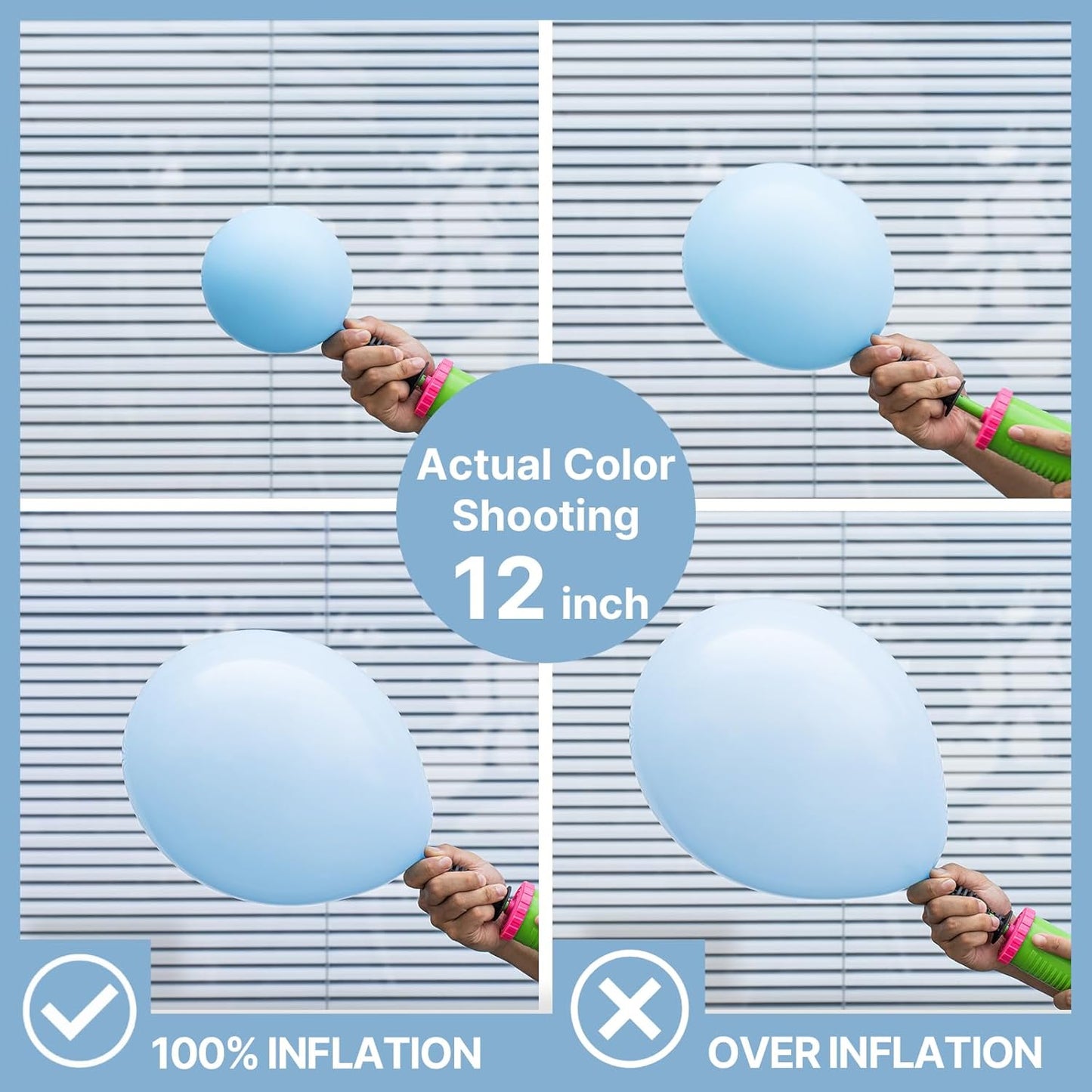 PartyWoo Baby Blue Balloons - 101pcs 12 Inch Light Pastel Aqua Balloons for Celebrations & Events