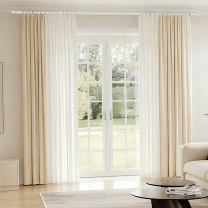 Skiennix Adjustable Curtain Rods - 5/8” Diameter, 30-60 Inch for Windows | White with Brackets