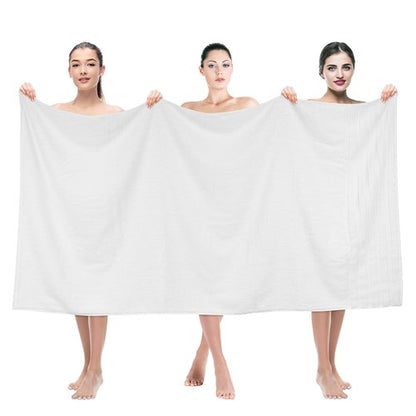 American Soft Linen 35x70 Jumbo Large Bath Towel, 600 GSM 100% Cotton Turkish Bath Sheet, Oversized Luxury Bath Towel for Bathroom Beach and Pool, White