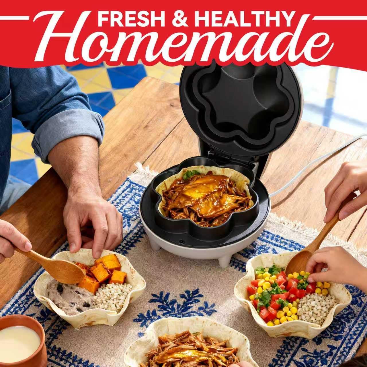 SurgarWhisk Tortilla Bowl Maker - Taco Shell Mold for Perfect Baked Taco Bowls | 7-Inch White Tostada Shells
