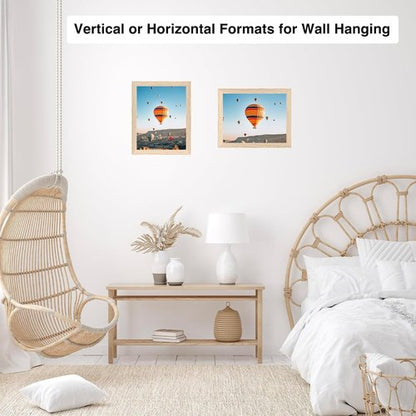 JCJMY 9x11 Picture Frame - Versatile Wall Mounting & Tabletop Display | Shatter-Resistant Plexiglass, Natural Finish