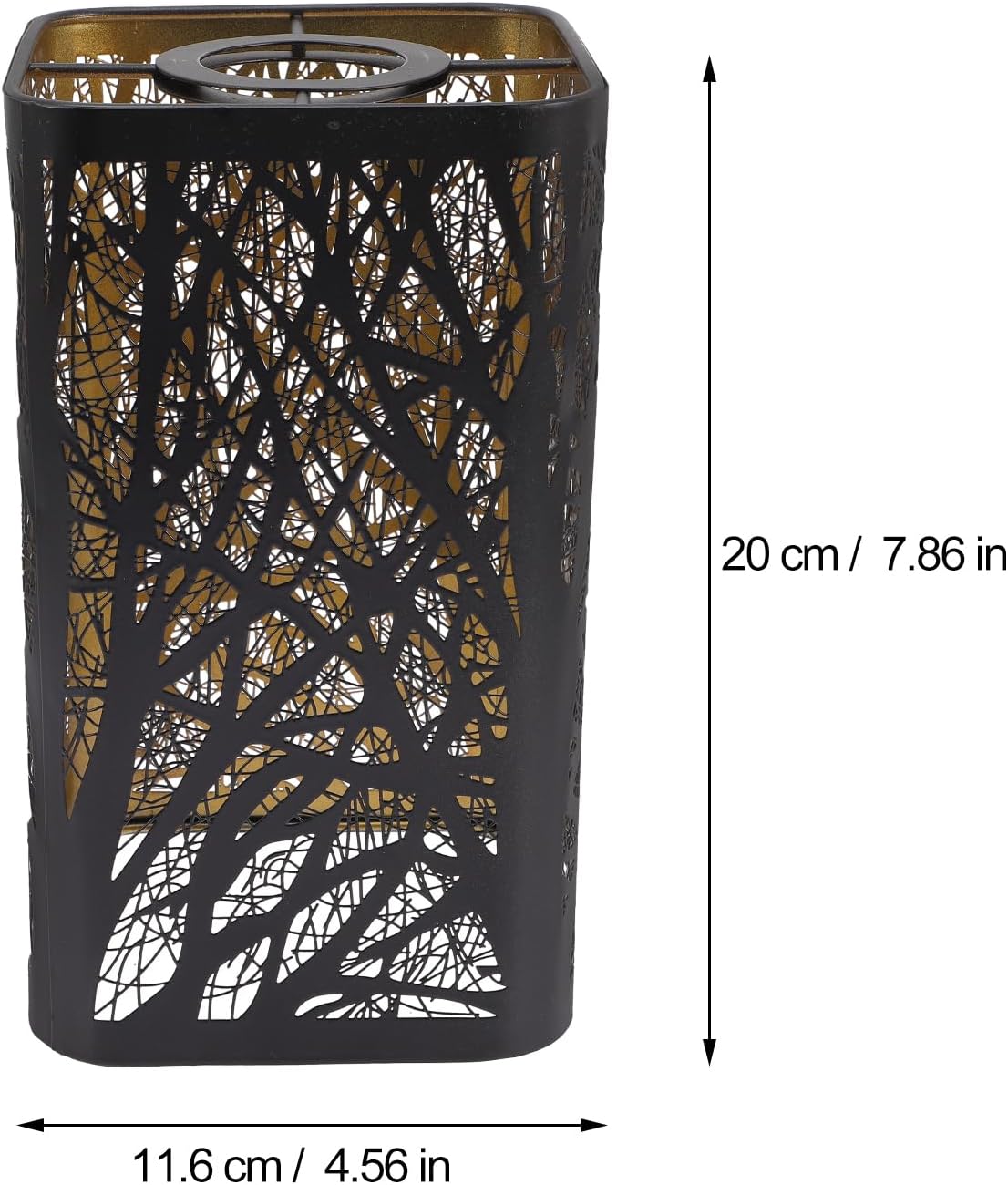 Uonlytech Tree Shadow Lamp Shade - Hollow Out Metal Design for Bedroom & Living Room | Black, 20x11.6cm