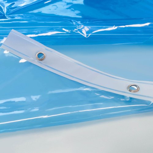 Barossa Design Clear Blue Stall Shower Curtain Liner with 3 Magnets - 36" x 72" Waterproof PEVA Plastic Narrow Shower Liner Lightweight for Small Bathroom, Metal Grommets - Clear Blue