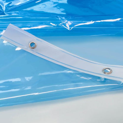 Barossa Design Clear Blue Stall Shower Curtain Liner with 3 Magnets - 36" x 72" Waterproof PEVA Plastic Narrow Shower Liner Lightweight for Small Bathroom, Metal Grommets - Clear Blue