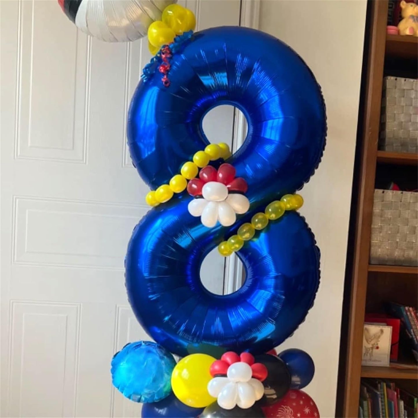 Royal Blue Number 6 Balloon - 40In Self-Inflating Foil Balloon for Boys' 6th Birthday Party