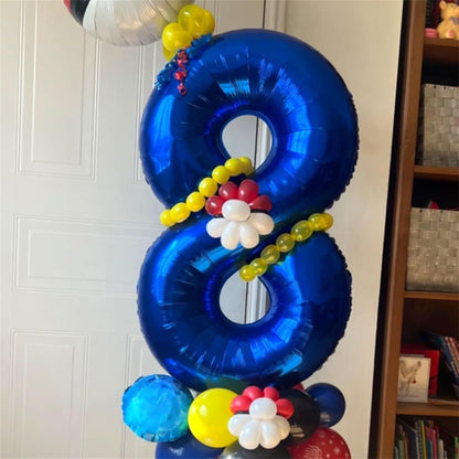 Royal Blue Number 6 Balloon - 40In Self-Inflating Foil Balloon for Boys' 6th Birthday Party