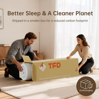 TFD Twin Mattress - 8 Inch Gel Memory Foam for Comfortable Sleep | Medium Firm & CertiPUR-US Certified