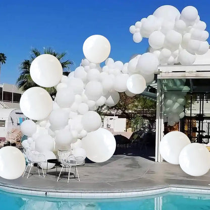 White Latex Balloons by [Brand Name] - 110pcs 12-Inch Perfect for Weddings & Bridal Showers | Includes 2 Ribbons