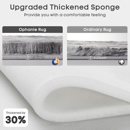 Ophanie Tie-Dyed Grey&White 8x10 Area Rugs for Living Room, Large Shag Bedroom Carpet, Big Indoor Thick Soft Nursery Rug, Fluffy Carpets for Boy and Girls Room Dorm Home Decor Aesthetic