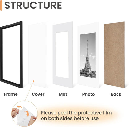 Upsimples Picture Frame Set of 5 - 20x28 Inch Frames for 16x24 Posters | Black Wall Display