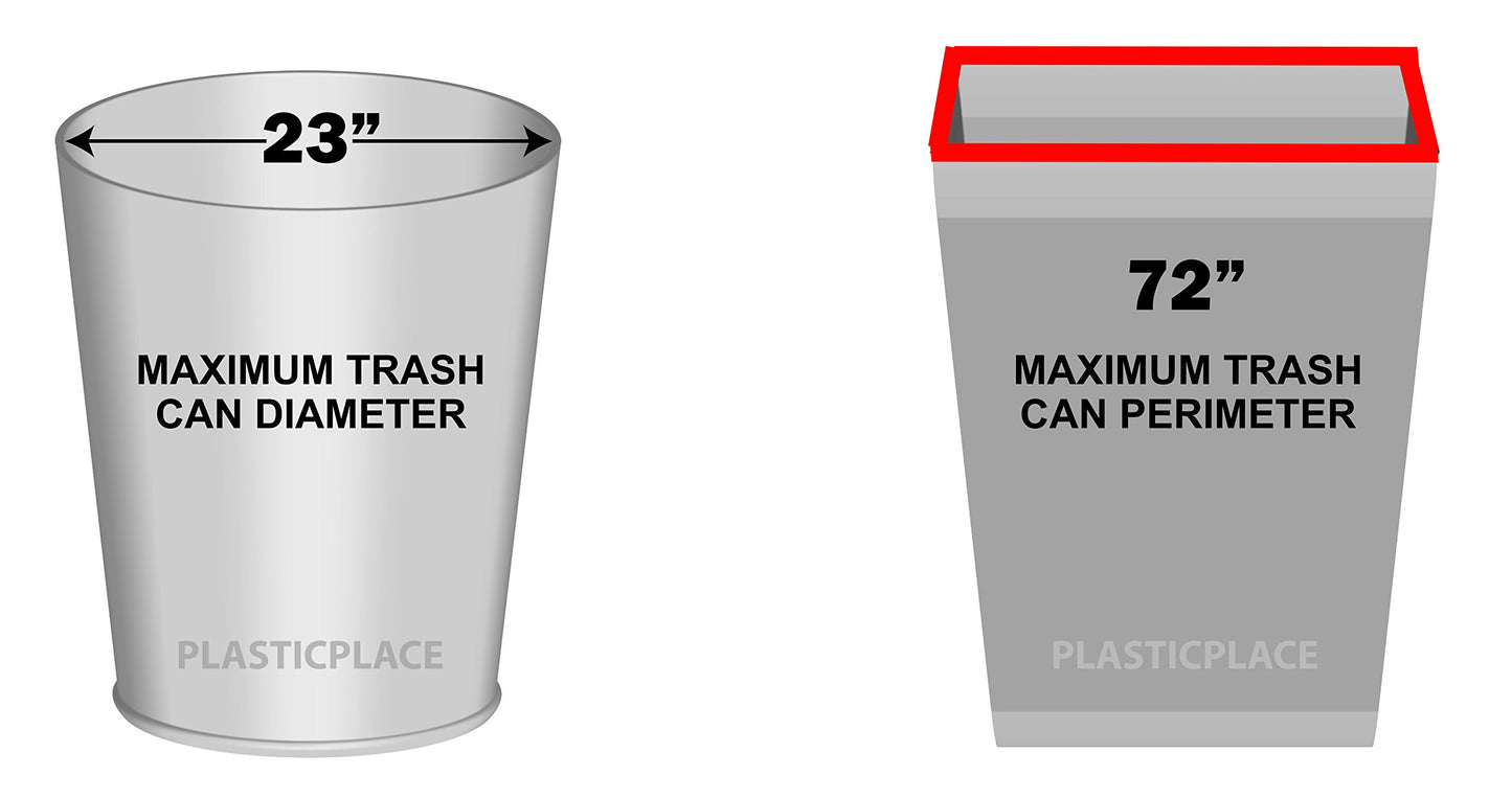 Plasticplace 55-60 Gallon Trash Bags │ 17 Microns │ Clear High Density Garbage Can Liners │ 36” x 60” (150 Count)