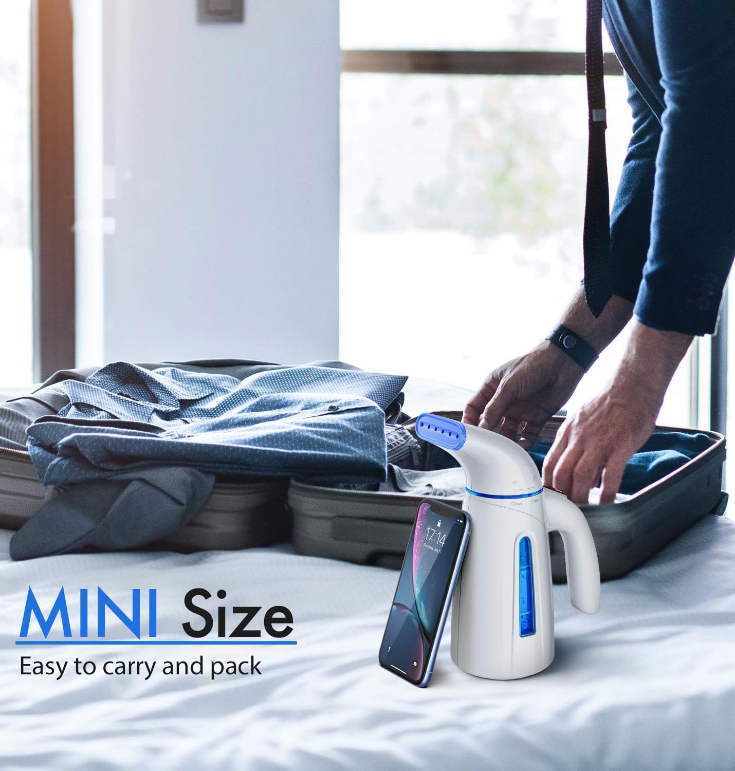 OGHom Handheld Clothing Steamer - 240ml Portable Travel Steam Iron for Wrinkle-Free Garments