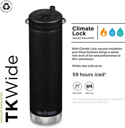 TKWide 20oz Twist Cap Water Bottle - Sleek Black Design for Hydration On-the-Go