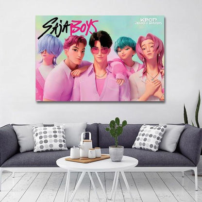 **COMOR Demon Hunters Poster - Perfect Birthday Party Decoration for Kids | Canvas Print for Teen Bedroom (16" x 24")**